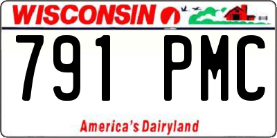 WI license plate 791PMC