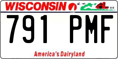 WI license plate 791PMF