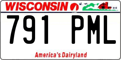 WI license plate 791PML