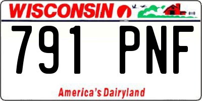 WI license plate 791PNF