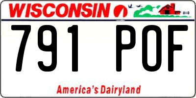 WI license plate 791POF