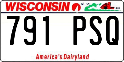 WI license plate 791PSQ