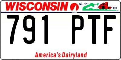 WI license plate 791PTF
