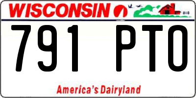 WI license plate 791PTO