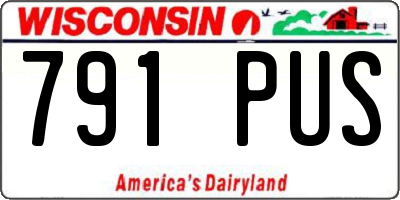 WI license plate 791PUS