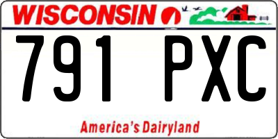 WI license plate 791PXC