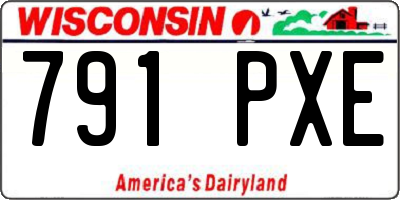 WI license plate 791PXE