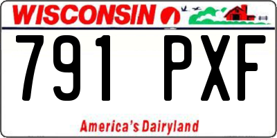 WI license plate 791PXF
