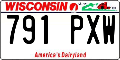 WI license plate 791PXW