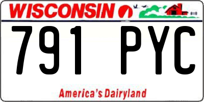 WI license plate 791PYC