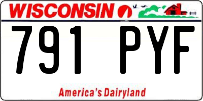 WI license plate 791PYF