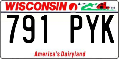 WI license plate 791PYK