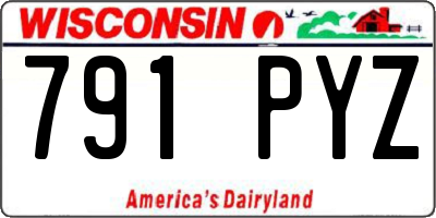 WI license plate 791PYZ