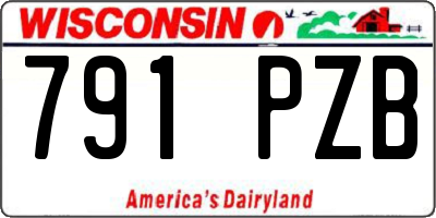 WI license plate 791PZB