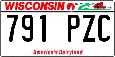WI license plate 791PZC