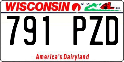 WI license plate 791PZD
