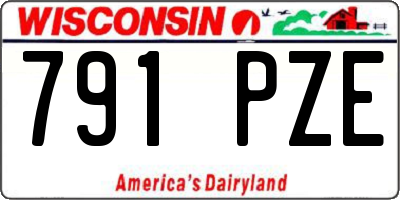 WI license plate 791PZE