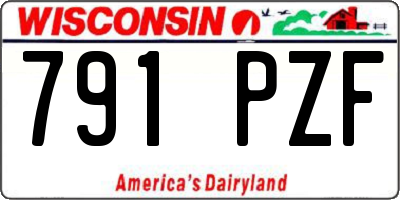 WI license plate 791PZF