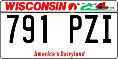 WI license plate 791PZI