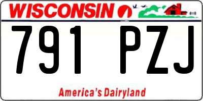 WI license plate 791PZJ
