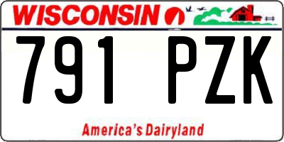 WI license plate 791PZK