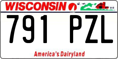 WI license plate 791PZL