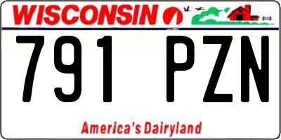 WI license plate 791PZN
