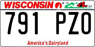 WI license plate 791PZO
