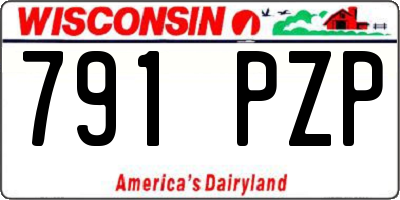 WI license plate 791PZP