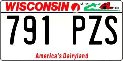 WI license plate 791PZS