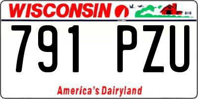 WI license plate 791PZU