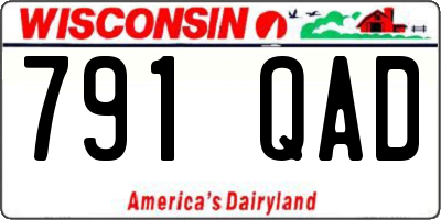 WI license plate 791QAD