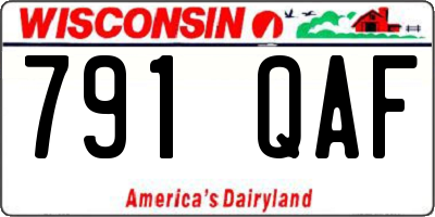 WI license plate 791QAF