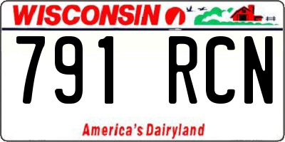 WI license plate 791RCN