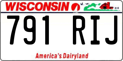 WI license plate 791RIJ