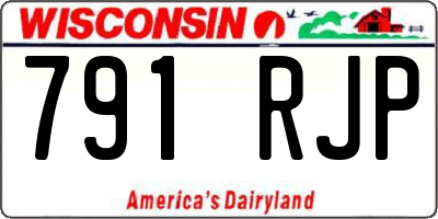 WI license plate 791RJP