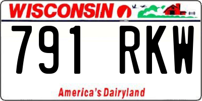 WI license plate 791RKW