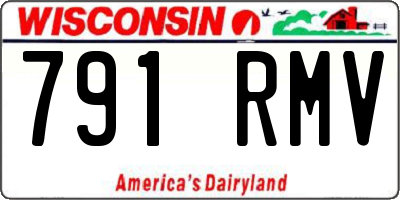 WI license plate 791RMV