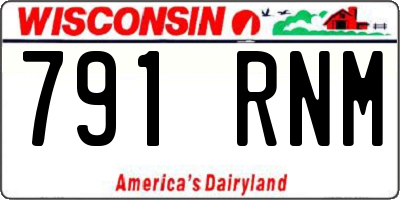 WI license plate 791RNM