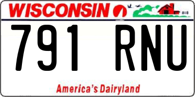 WI license plate 791RNU