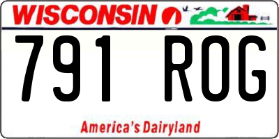 WI license plate 791ROG