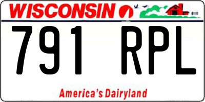 WI license plate 791RPL