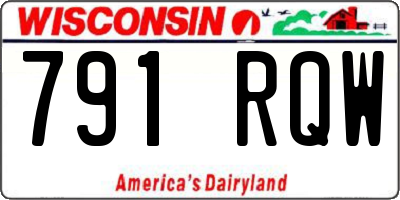 WI license plate 791RQW