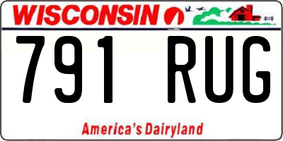 WI license plate 791RUG