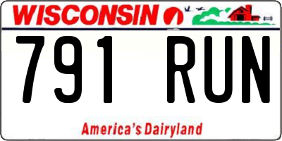 WI license plate 791RUN