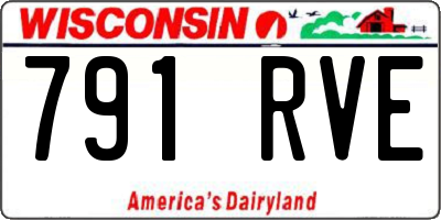 WI license plate 791RVE