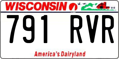 WI license plate 791RVR