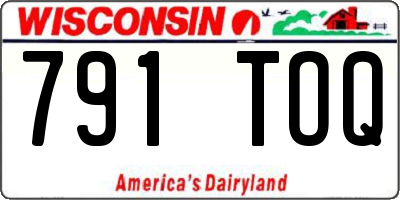 WI license plate 791TOQ