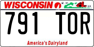 WI license plate 791TOR