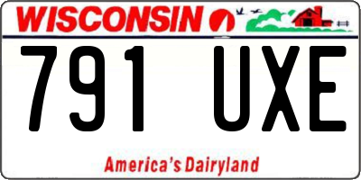 WI license plate 791UXE
